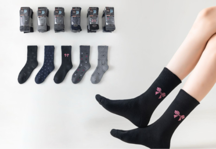 Modatex ženske čarape termo bez gume "Cute Bows" - 5 komada