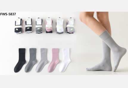 BASIC "Pink" Fossa ženske čarape bez gume. Bez šava, antibakterijske i bez mirisa - 5 komada