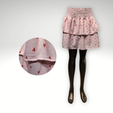 Mini suknja s volanima "Pink Hearts"